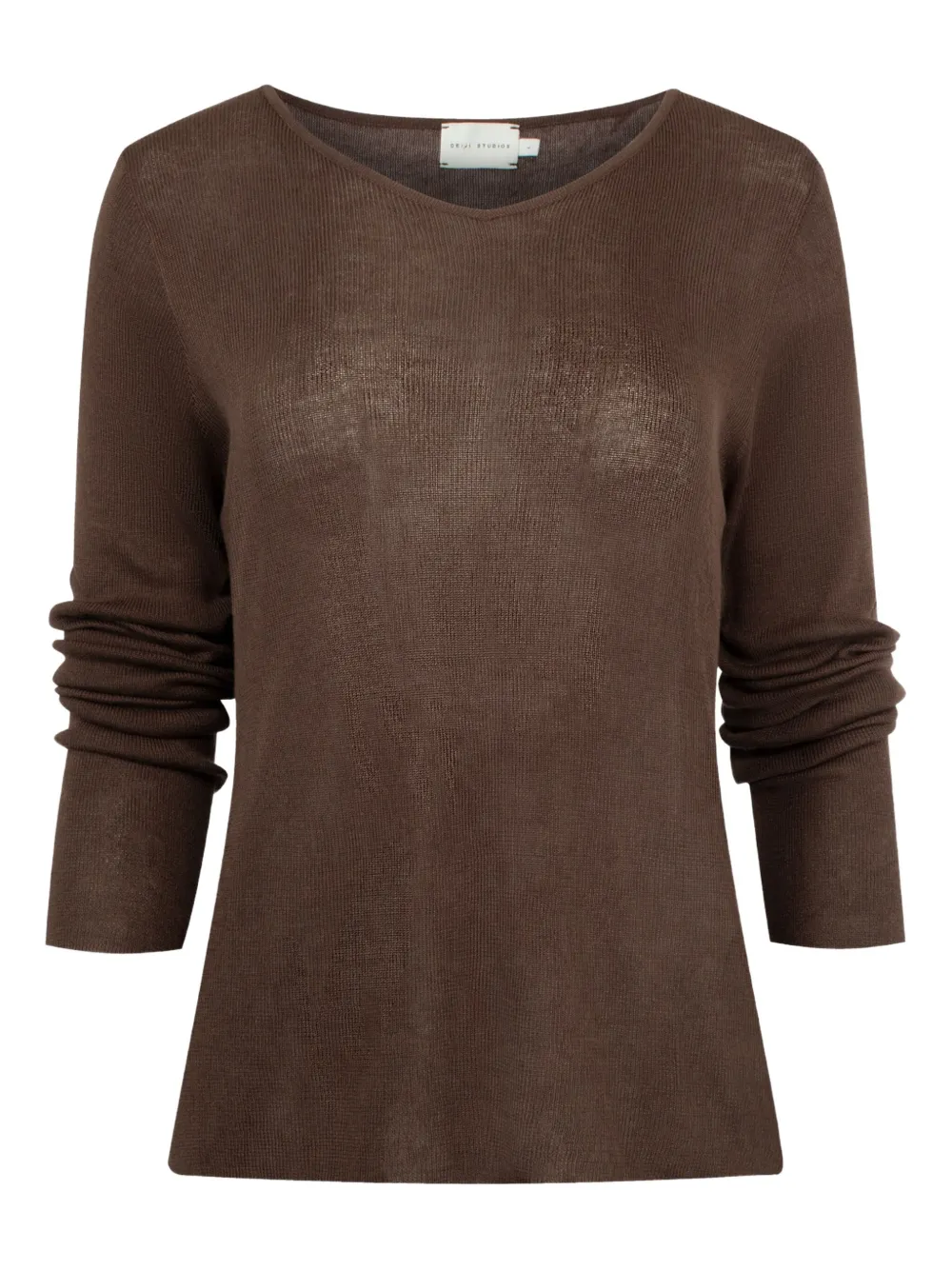 Deiji Studios V-neck long-sleeve sweater | Brown | Image 1