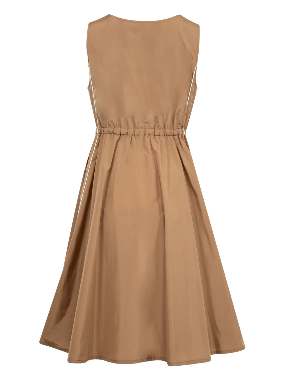 Miu Miu Drawstring-waist Midi Dress In Brown