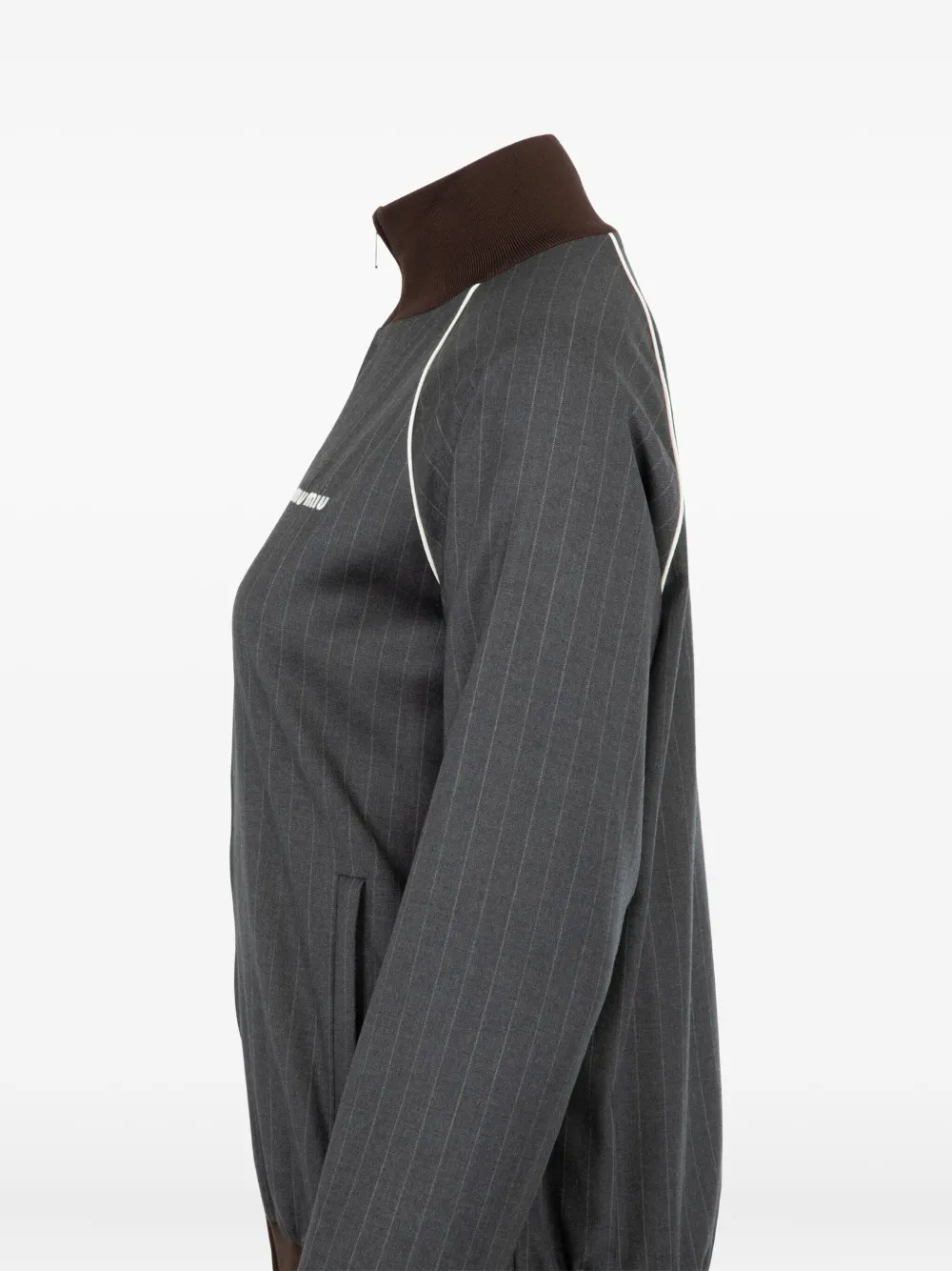 Miu Miu pinstripe full-zip sweatshirt | Sweaters | Image 2