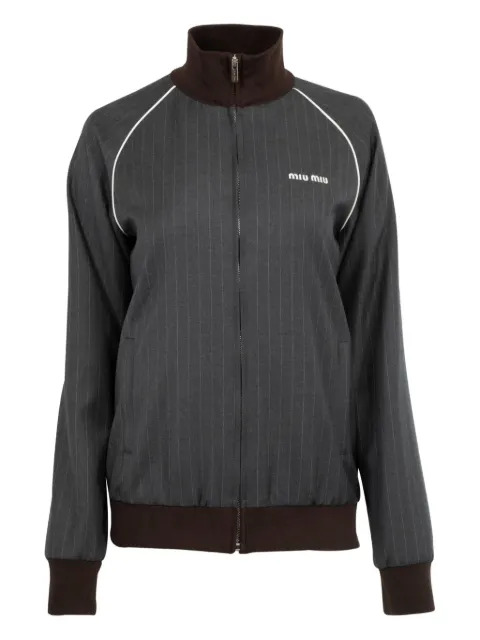 Miu Miu pinstripe full-zip sweatshirt 