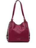 Burberry Pre-Owned 2000-2017 Grained Calfskin and House Check Canvas Canterbury tote bag - Purple