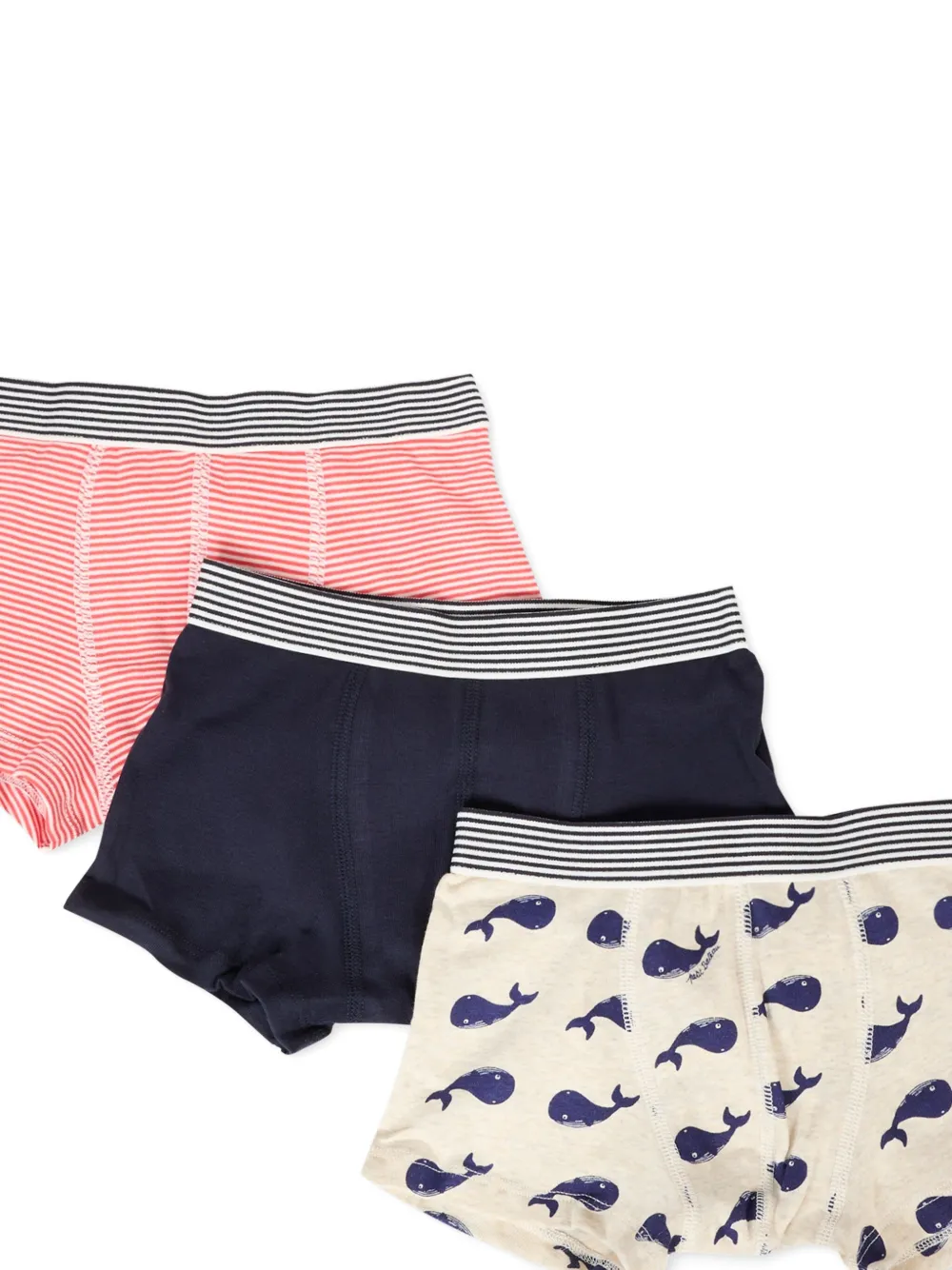 Petit Bateau striped-whale-print boxers (pack of three) Veelkleurig