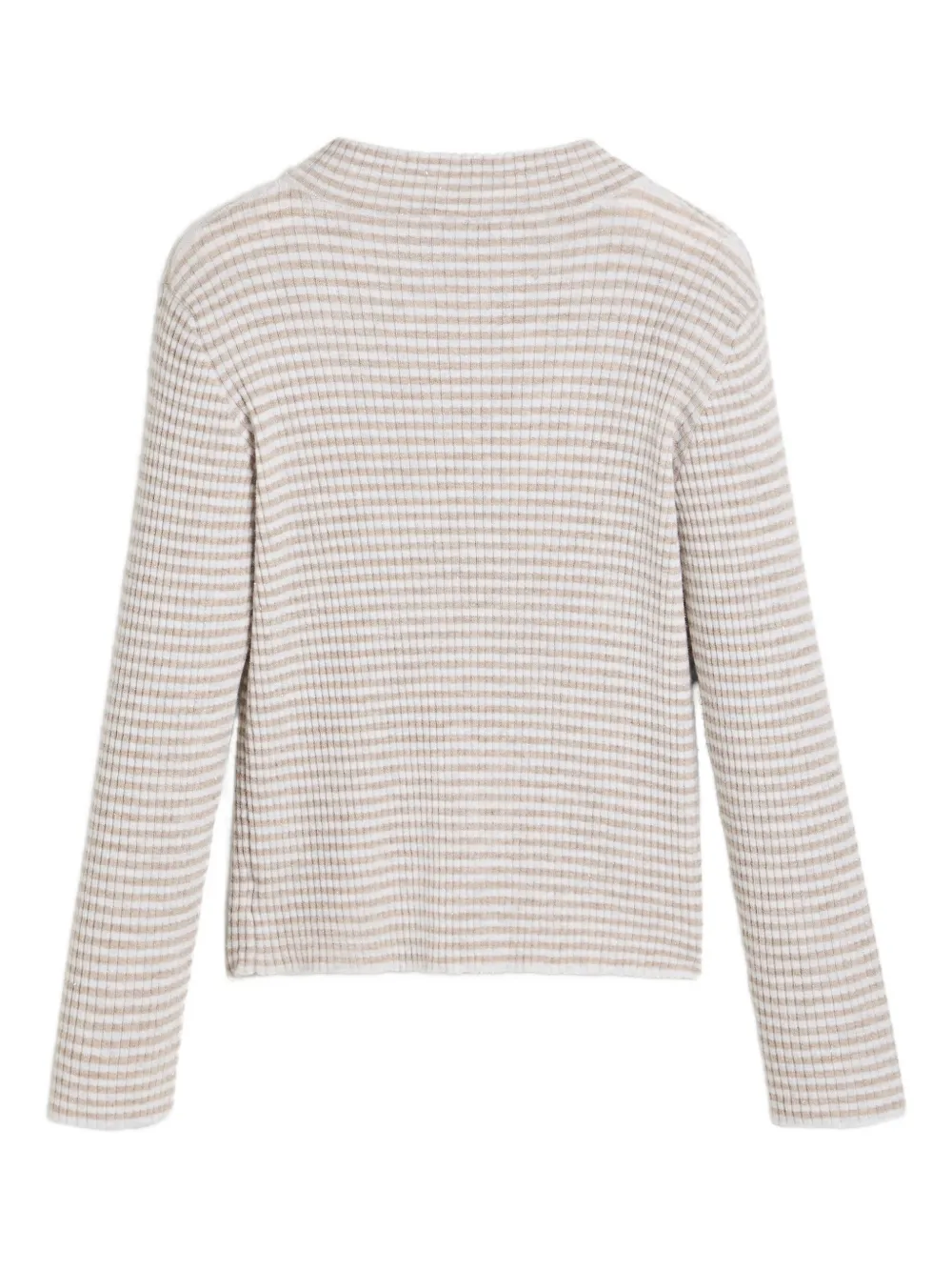 Brunello Cucinelli Kids Gestreepte geribbelde trui Beige