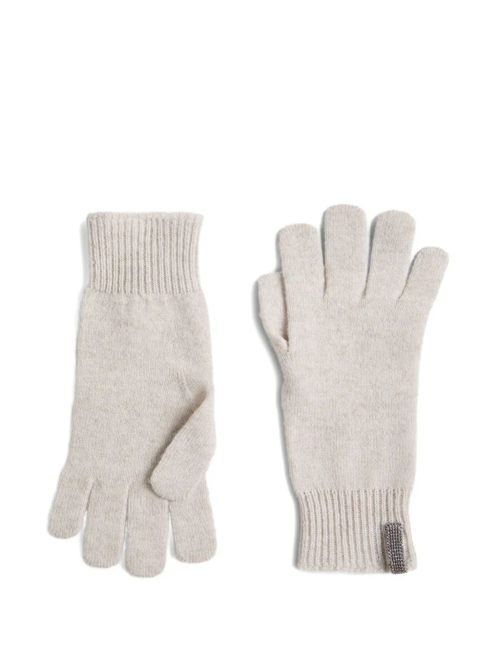 Brunello Cucinelli Kids Handschoenen verfraaid met kristallen Beige