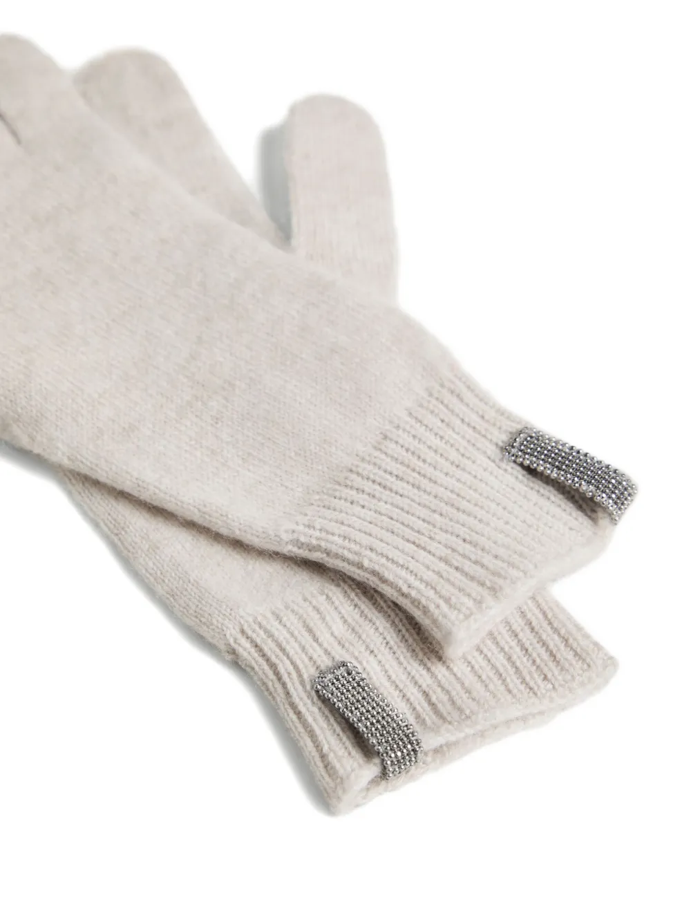 Brunello Cucinelli Kids Handschoenen verfraaid met kristallen Beige