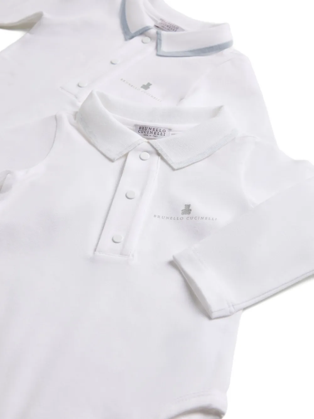 Brunello Cucinelli Kids Romperset met polokraag Wit