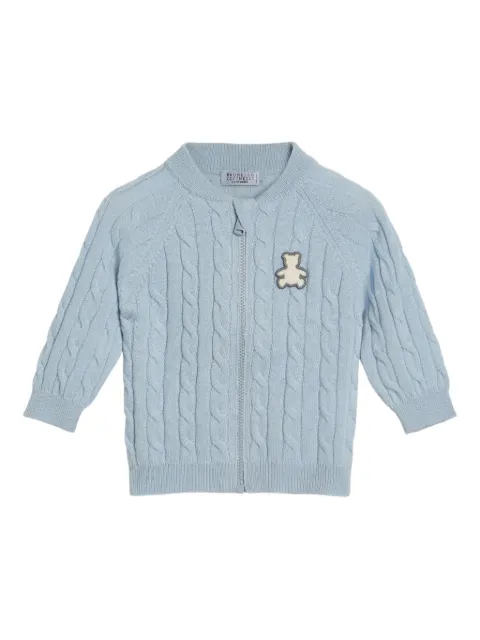 Brunello Cucinelli Kids cárdigan en tejido de ochos Bernie Baby