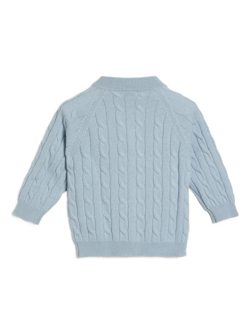 Brunello Cucinelli Kids Bernie Baby kabelgebreid teddy vest Blauw