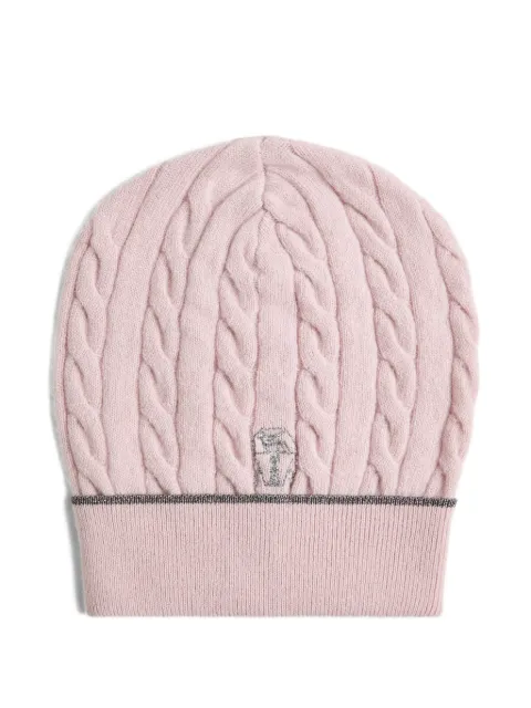 Brunello Cucinelli Kids cable-knit logo beanie