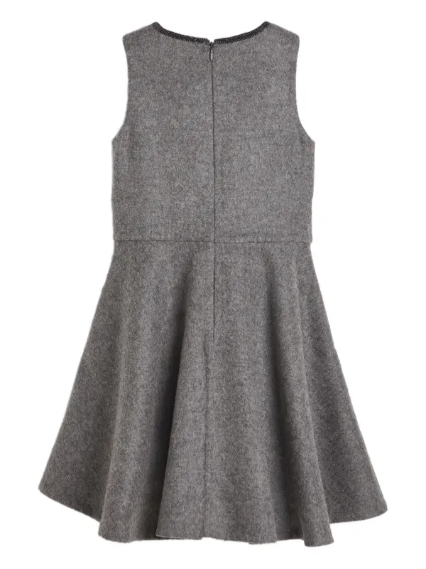 Brunello Cucinelli Kids ノースリーブ ミニワンピース | グレー