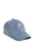 Brunello Cucinelli Kids corduroy logo cap hat - Blue