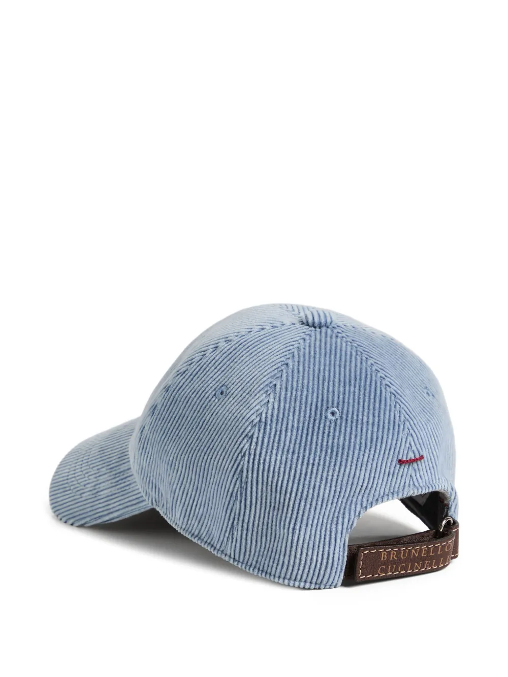 Brunello Cucinelli Kids Ribfluwelen pet met logo - Blauw