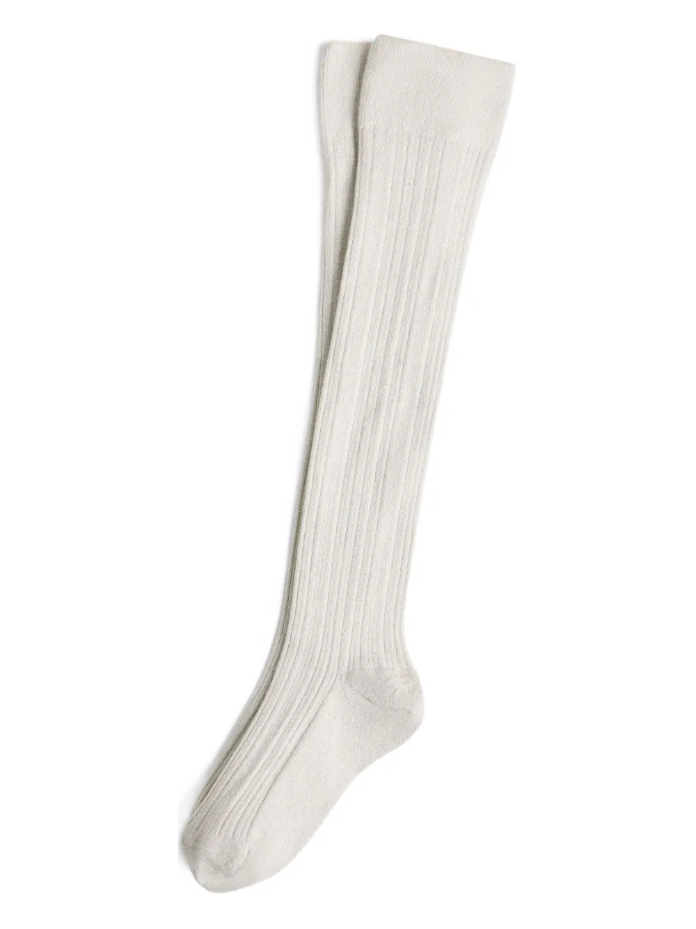 Brunello Cucinelli Kids Ribgebreide sokken Beige