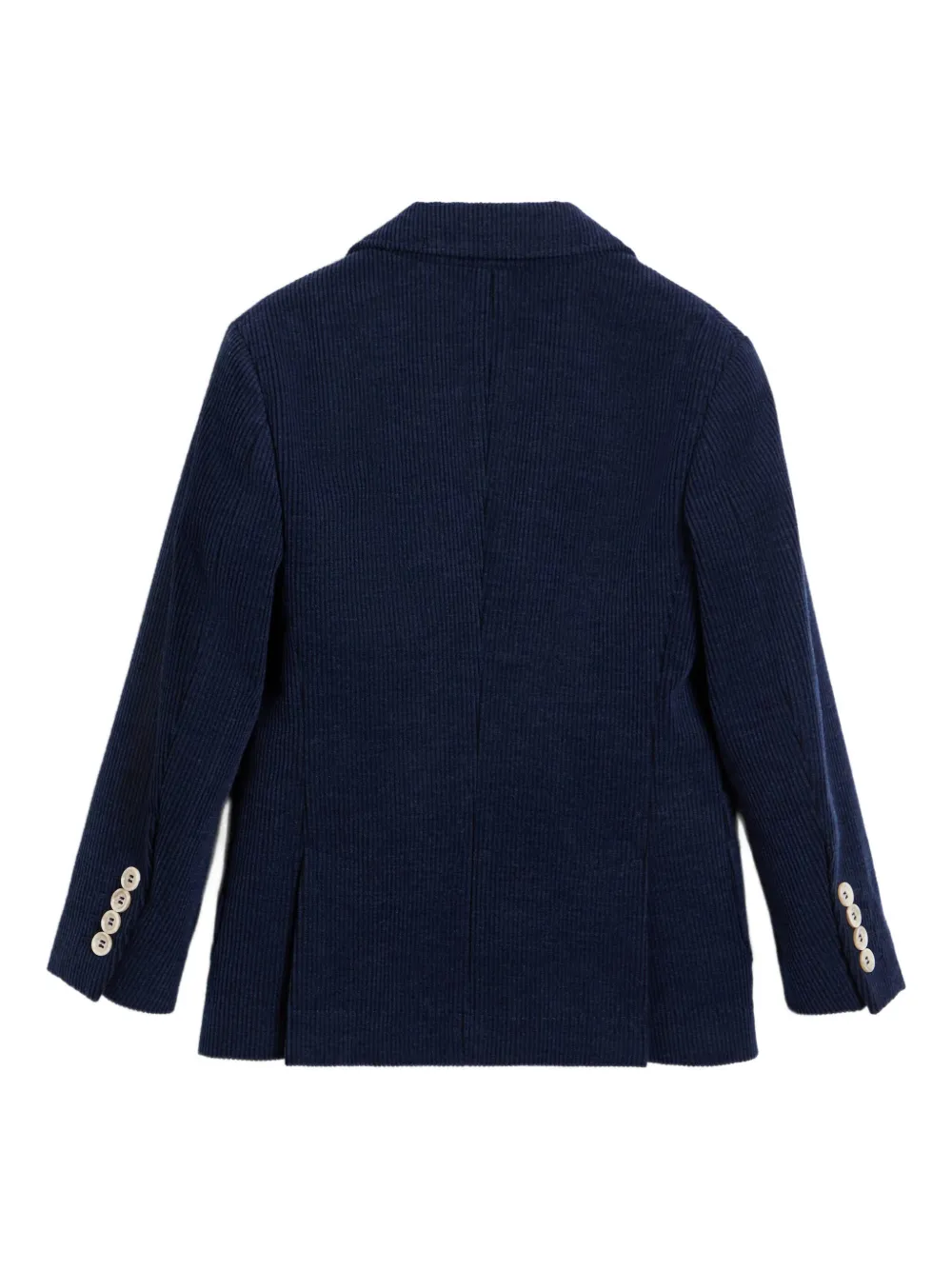 Brunello Cucinelli Kids Ribfluwelen blazer met twee knopen Blauw