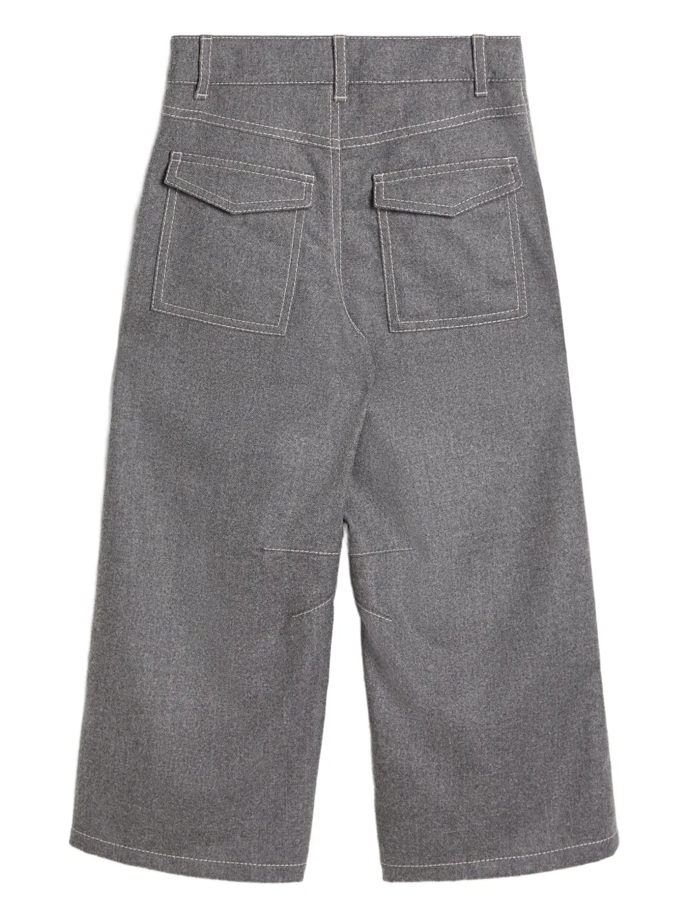 Brunello Cucinelli Kids Broek met zakdetail van wolblend Grijs
