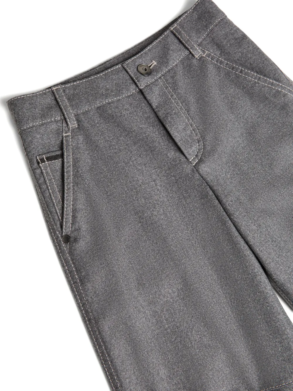 Brunello Cucinelli Kids Broek met zakdetail van wolblend Grijs