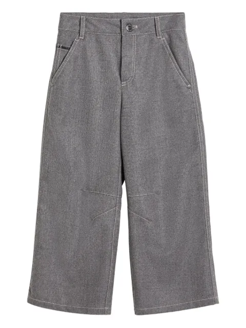 Brunello Cucinelli Kids pocket-detail wool-blend casual trousers