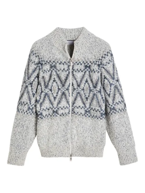 Brunello Cucinelli Kids cárdigan en jacquard con cierre
