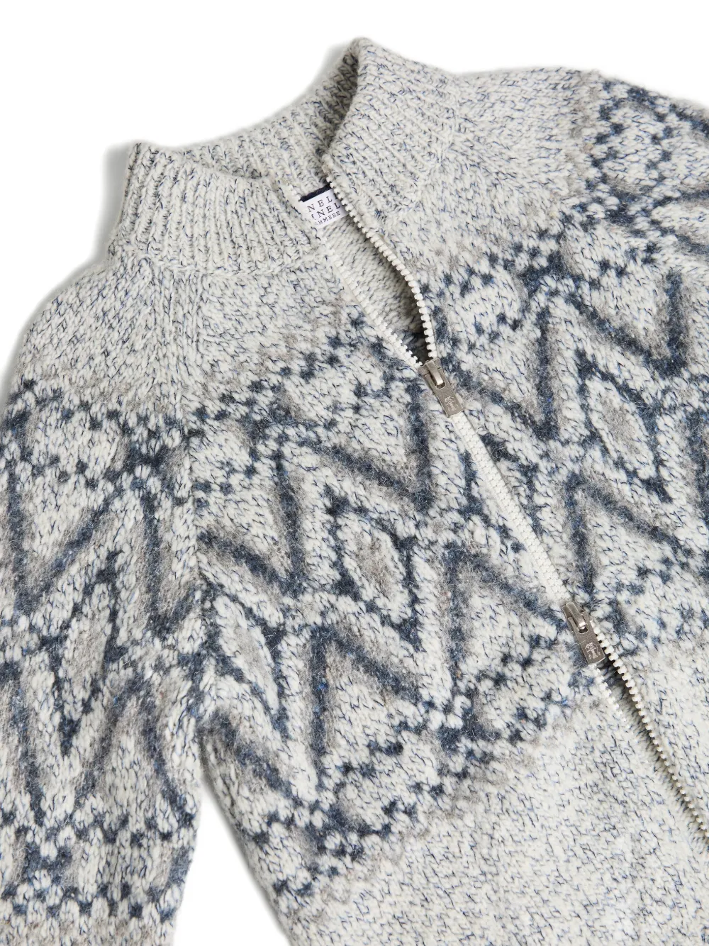 Brunello Cucinelli Kids Vest met geometrisch jacquard en rits Grijs