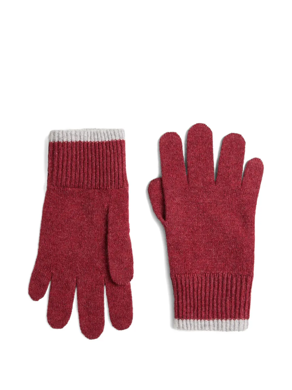 Brunello Cucinelli Kids cashmere ribbed gloves | Red | Image 1