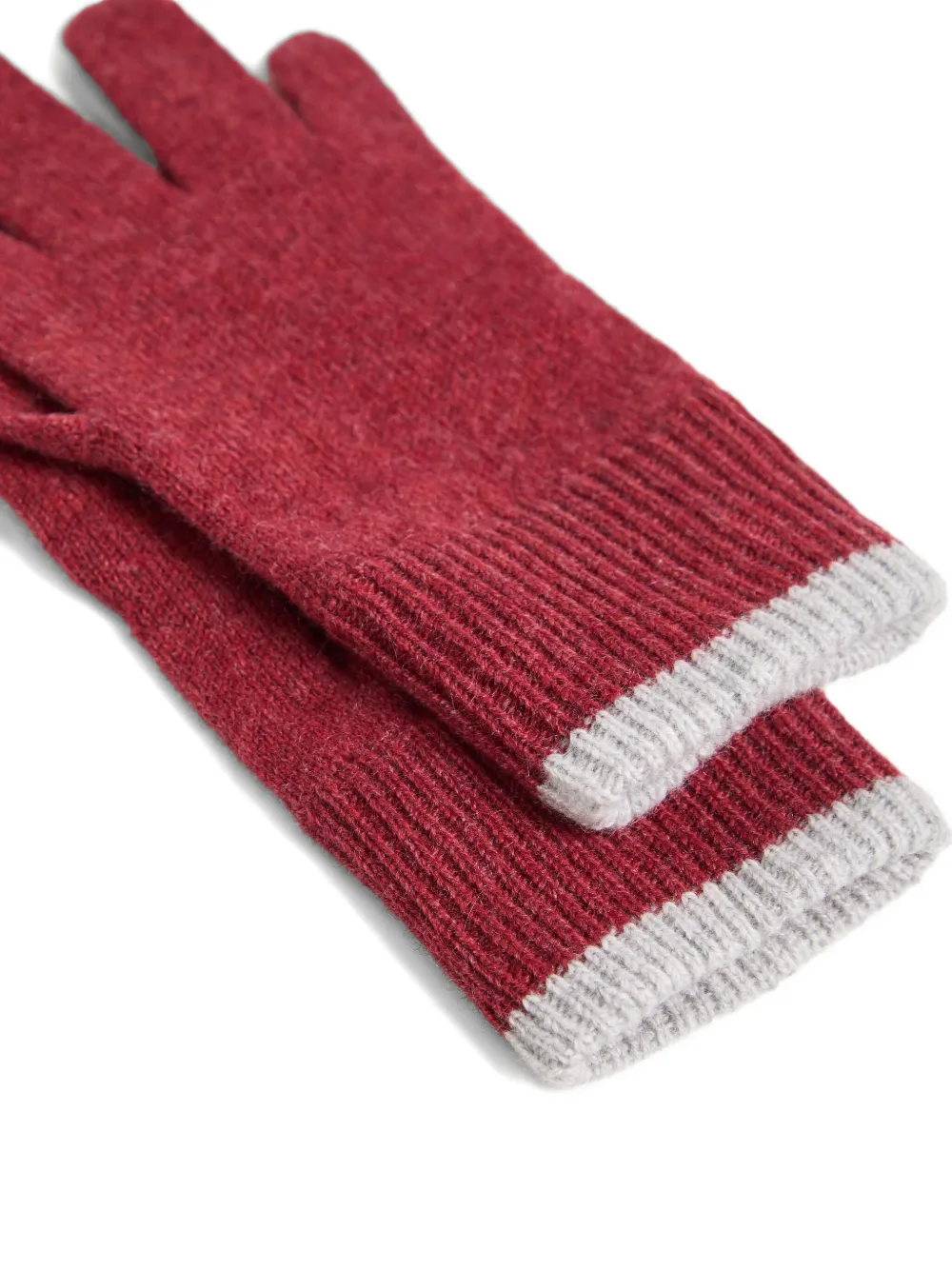 Brunello Cucinelli Kids Kasjmier geribbelde handschoenen - Rood