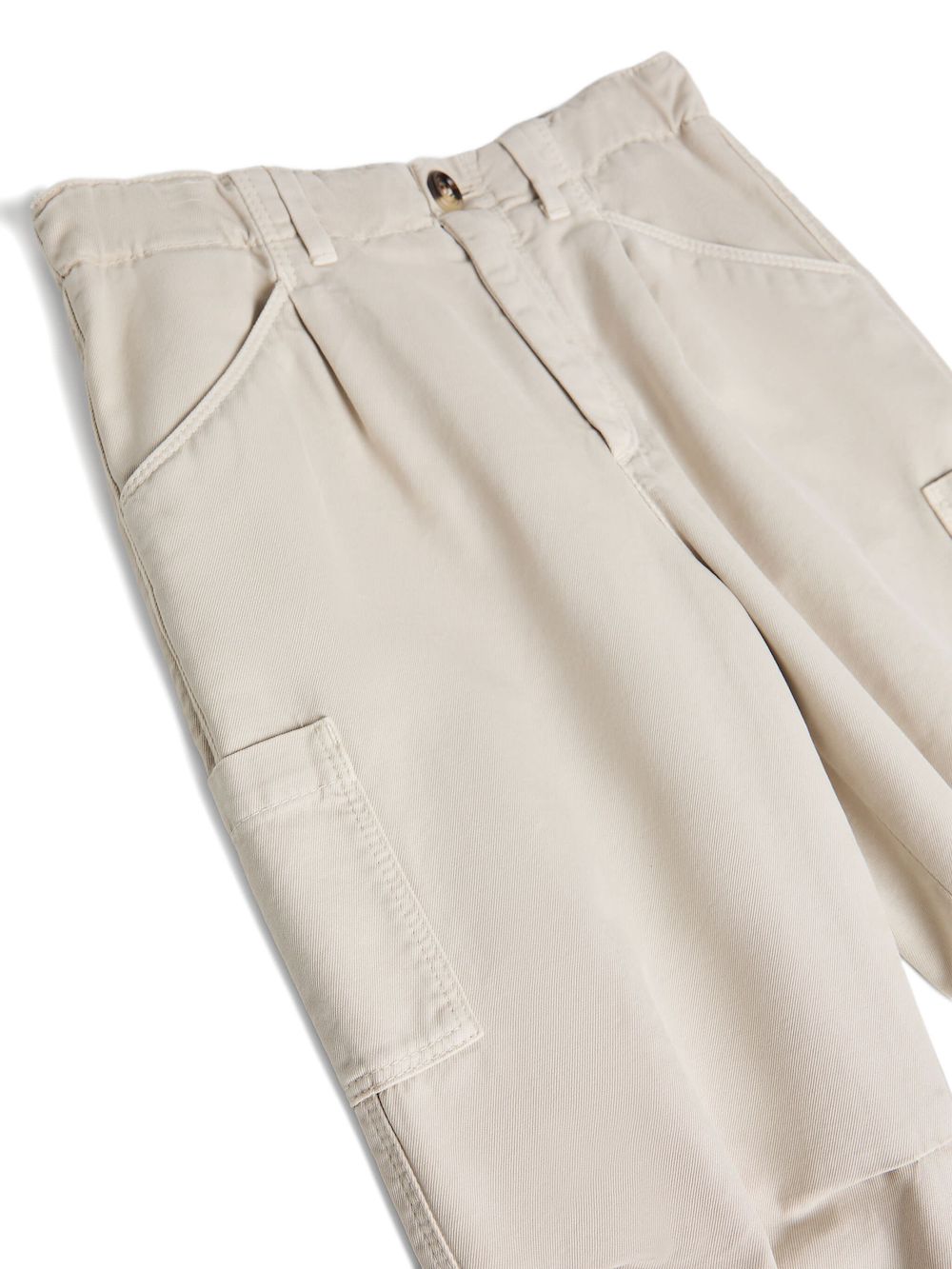 Brunello Cucinelli Kids pleated pocketed casual trousers Beige