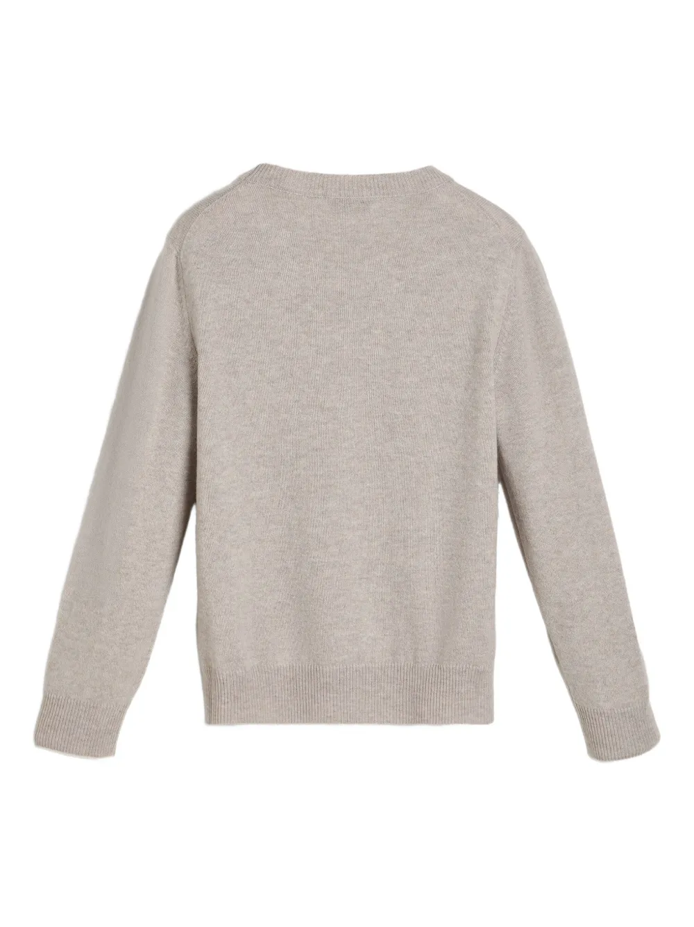 Brunello Cucinelli Kids crew-neck logo cashmere sweater Grijs