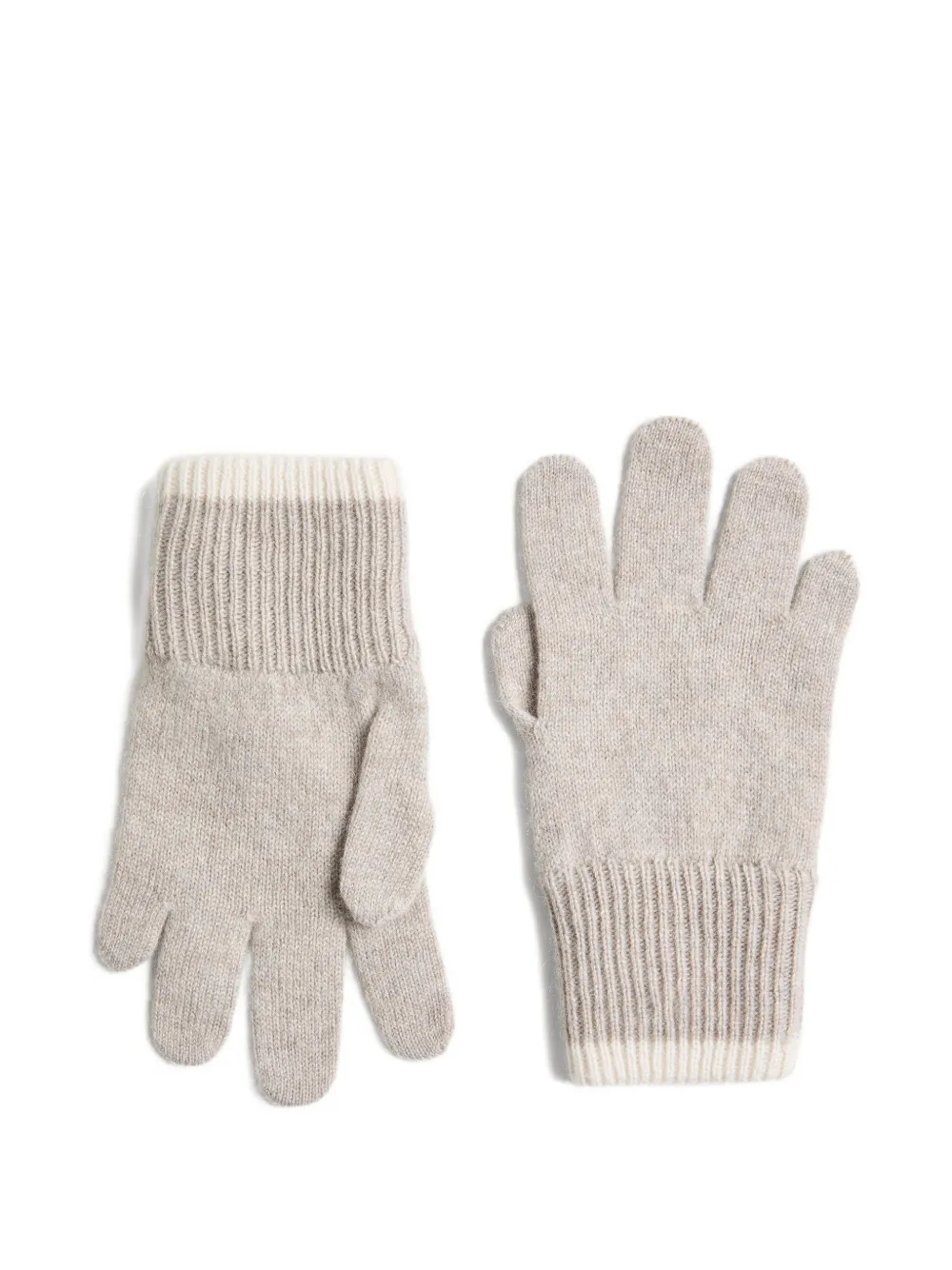 Brunello Cucinelli Kids cashmere ribbed-cuff gloves Grijs