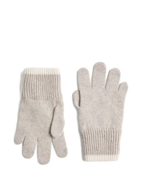 Brunello Cucinelli Kids Guanti in cashmere con polsini a coste