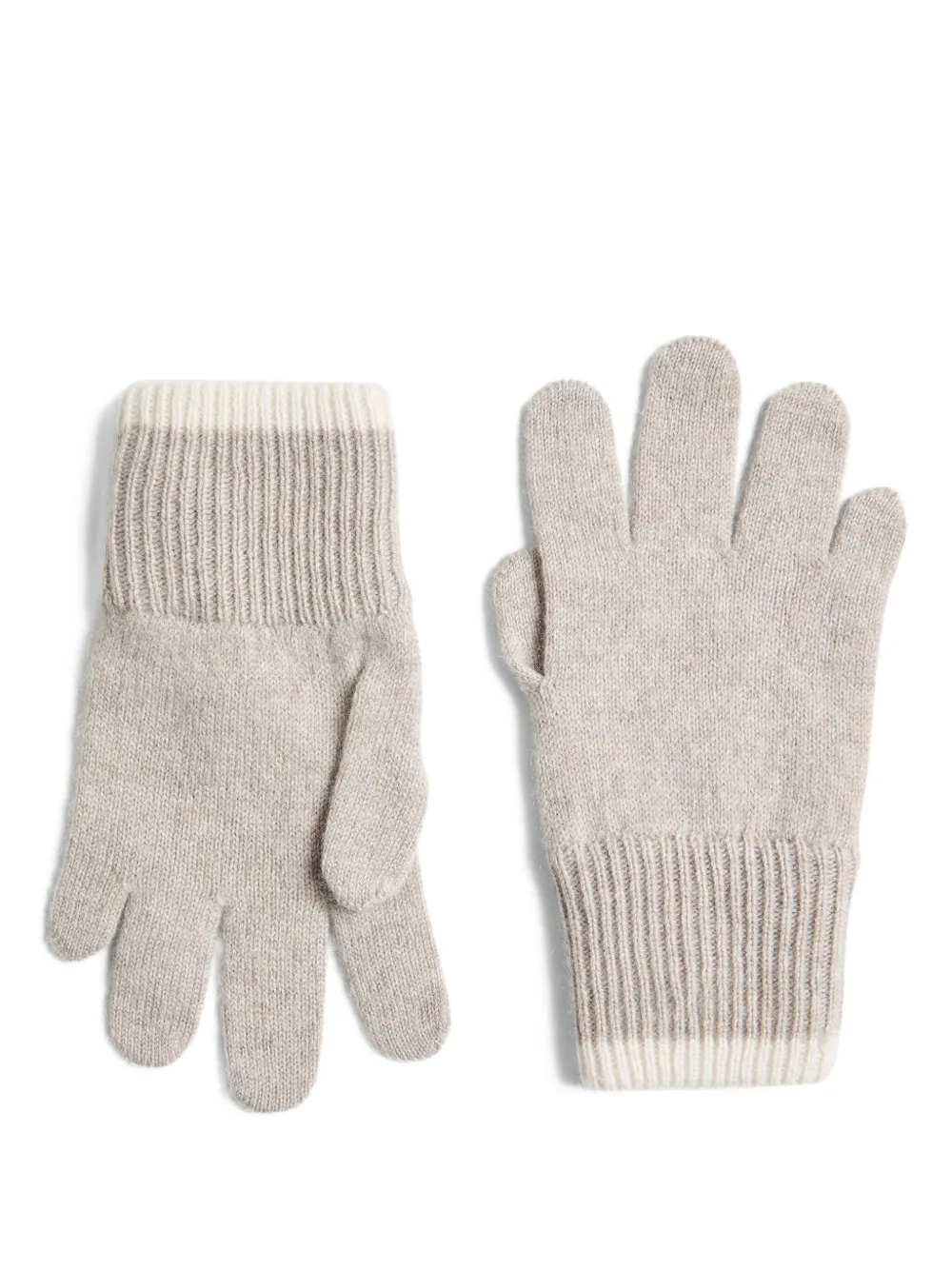 Brunello Cucinelli Kids cashmere ribbed-cuff gloves Grijs