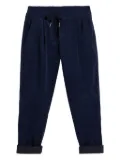 Brunello Cucinelli Kids corduroy drawstring casual trousers - Blue