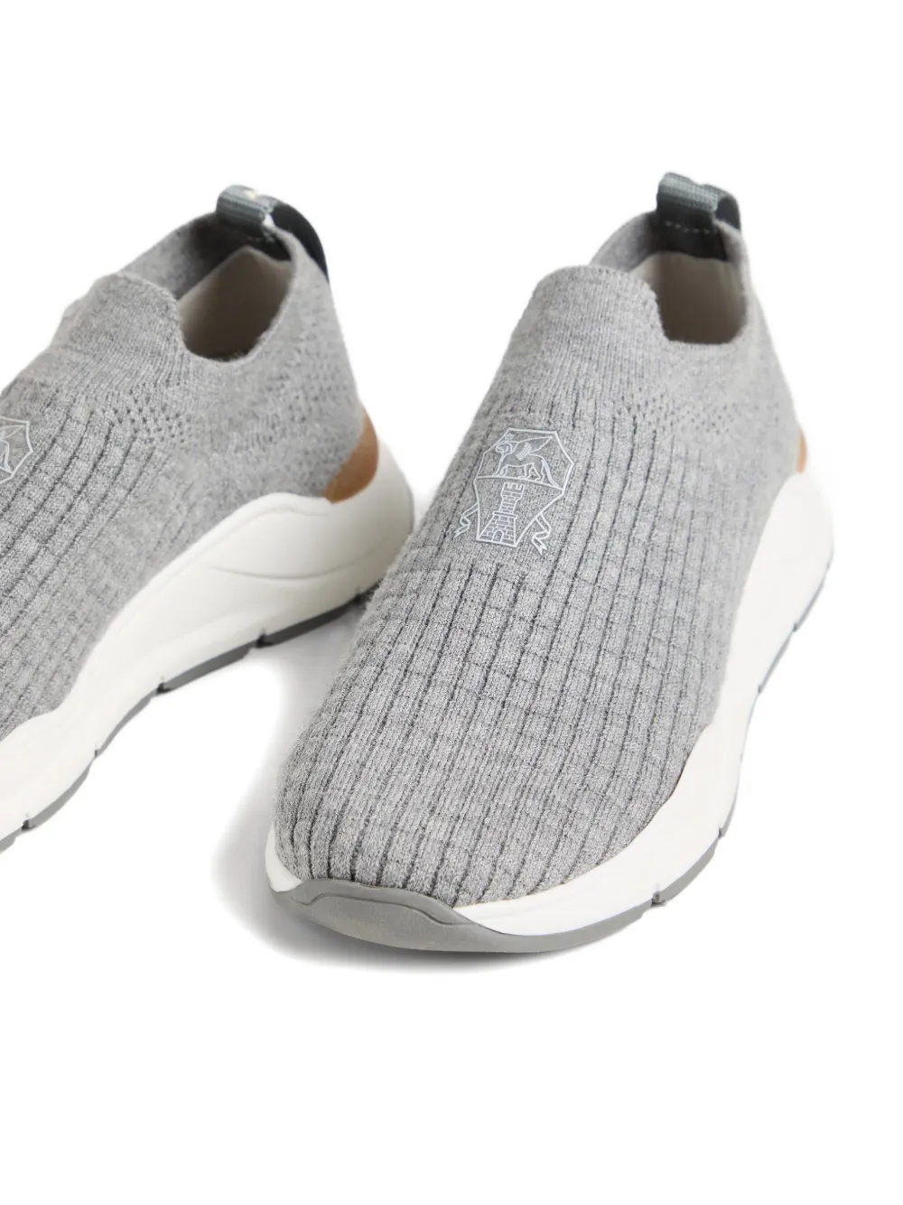 Brunello Cucinelli Kids front-detail slip-on sneakers Grey