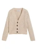 Brunello Cucinelli Kids Dazzling open-knit cardigan - Neutrals