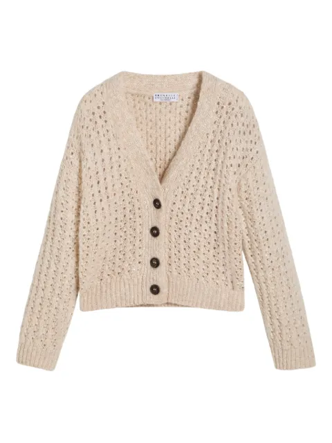 Brunello Cucinelli Kids Dazzling opengebreid vest