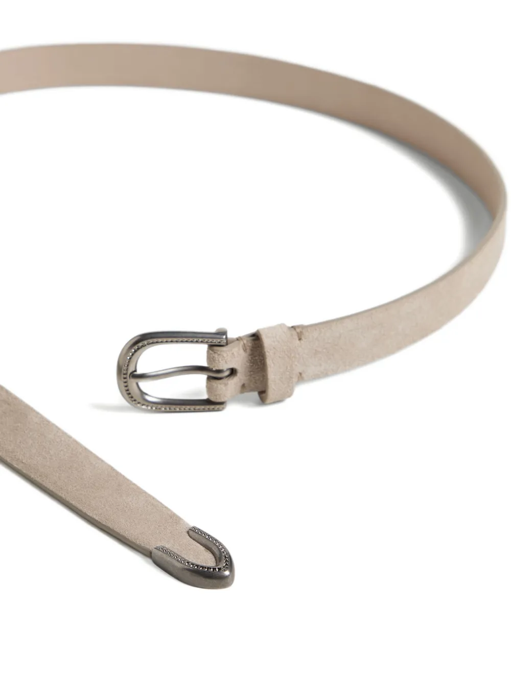 Brunello Cucinelli Kids Suède leren gespriem - Beige