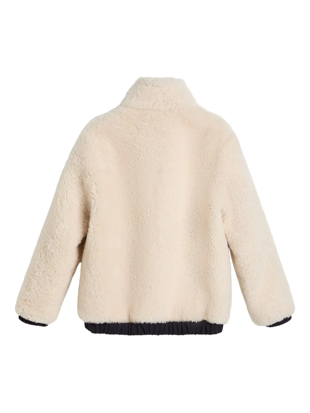Brunello Cucinelli Kids Bomberjack van lamswol met vlakken Beige