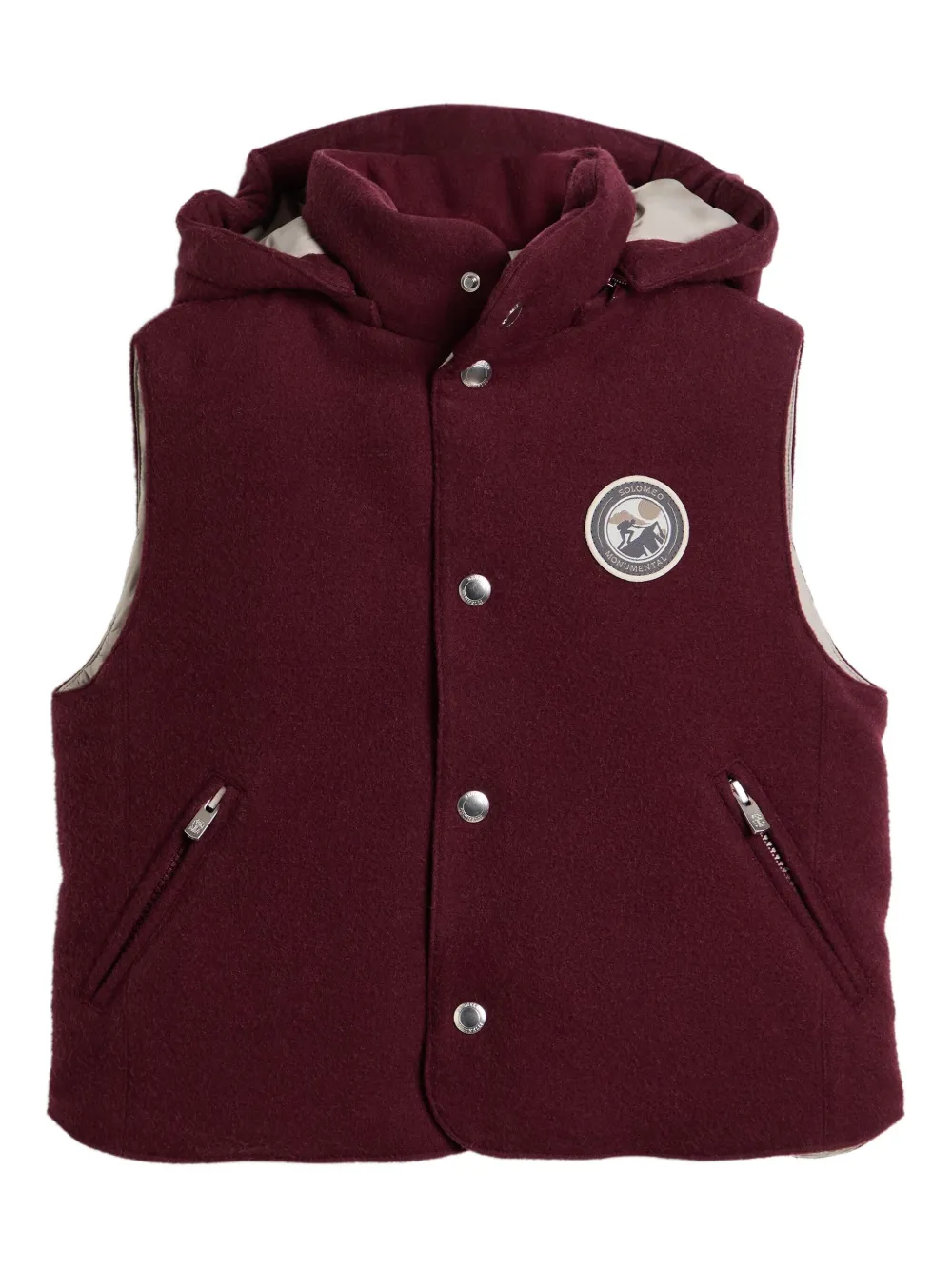 Brunello Cucinelli Kids Wollen gilet met capuchon Rood