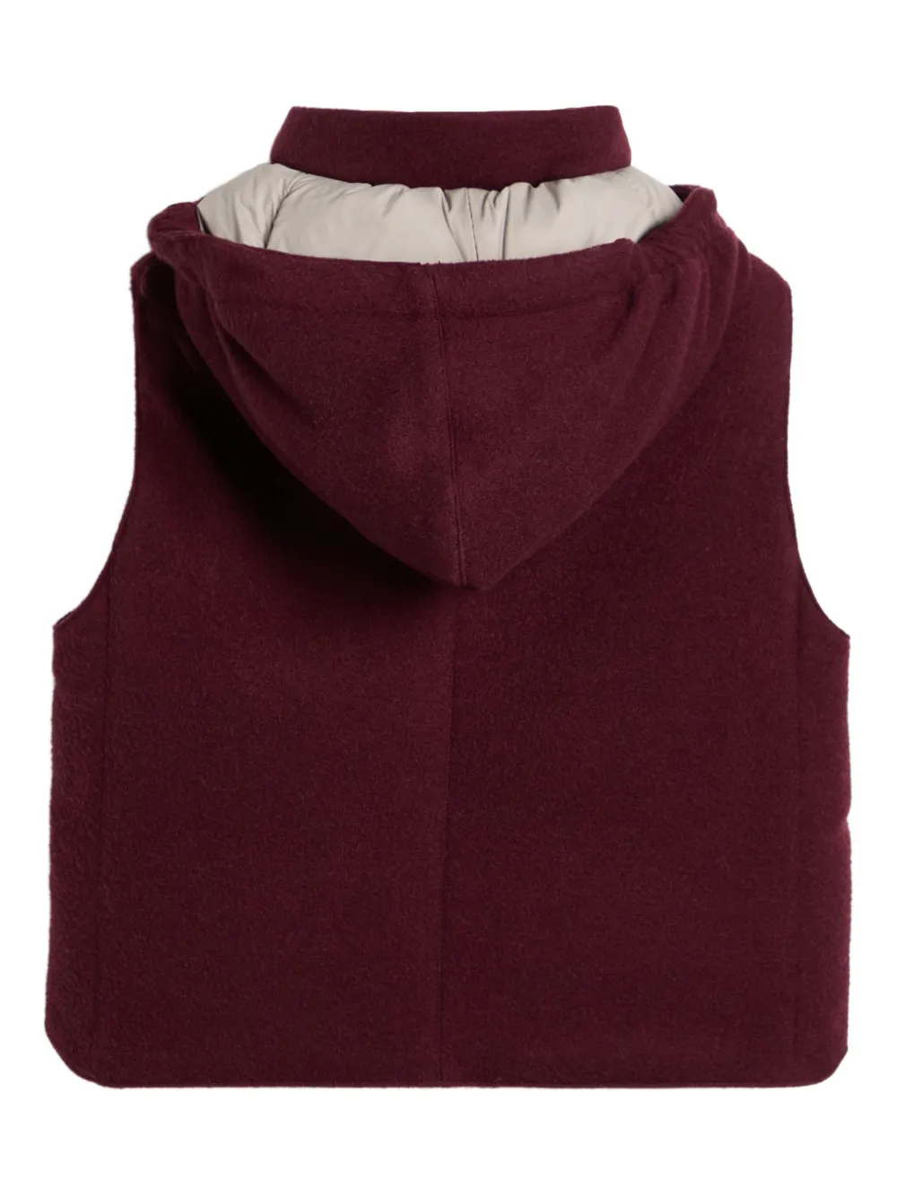 Brunello Cucinelli Kids Wollen gilet met capuchon Rood