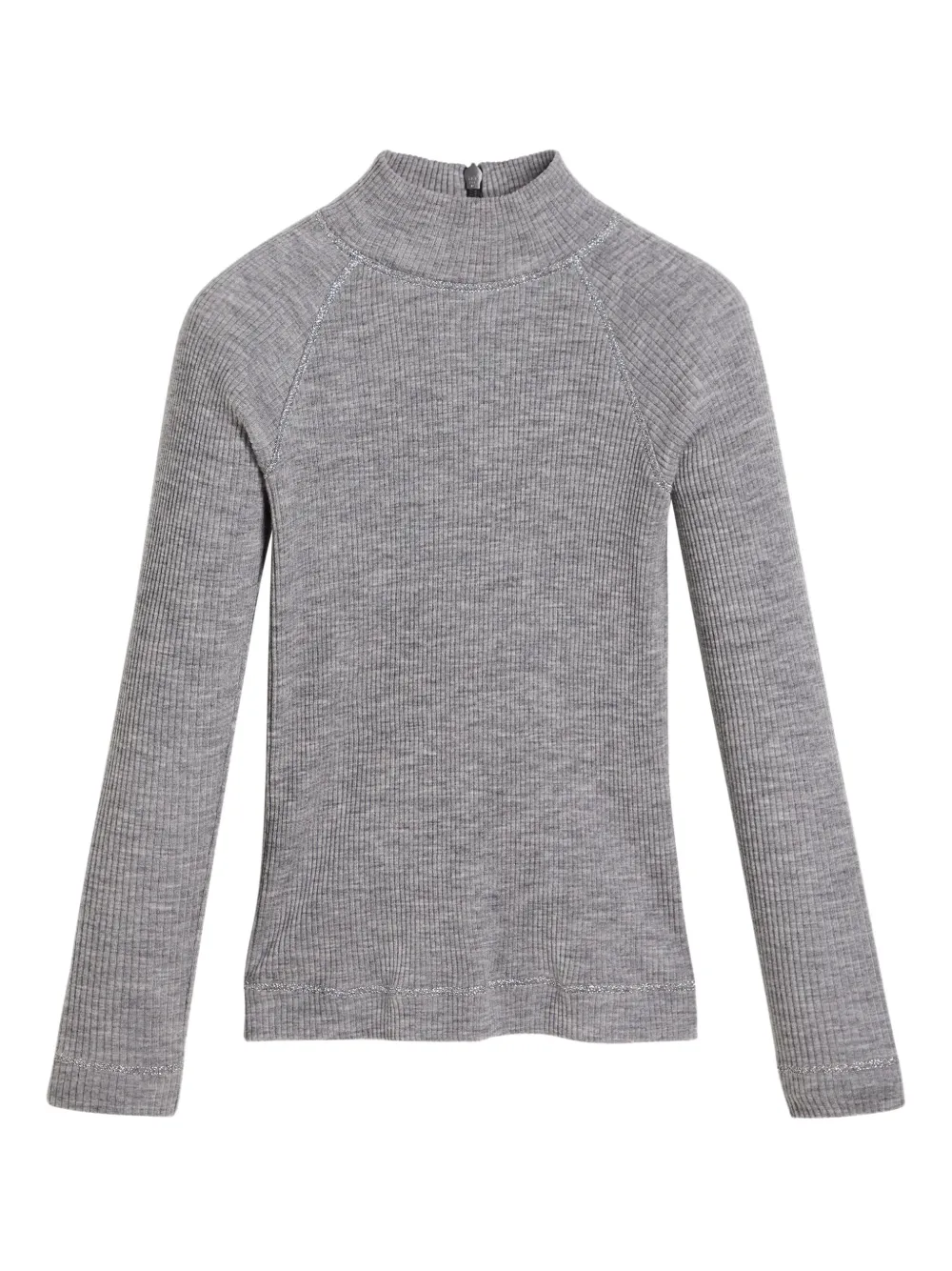 Brunello Cucinelli Kids Geribbelde top met hoge hals Grijs