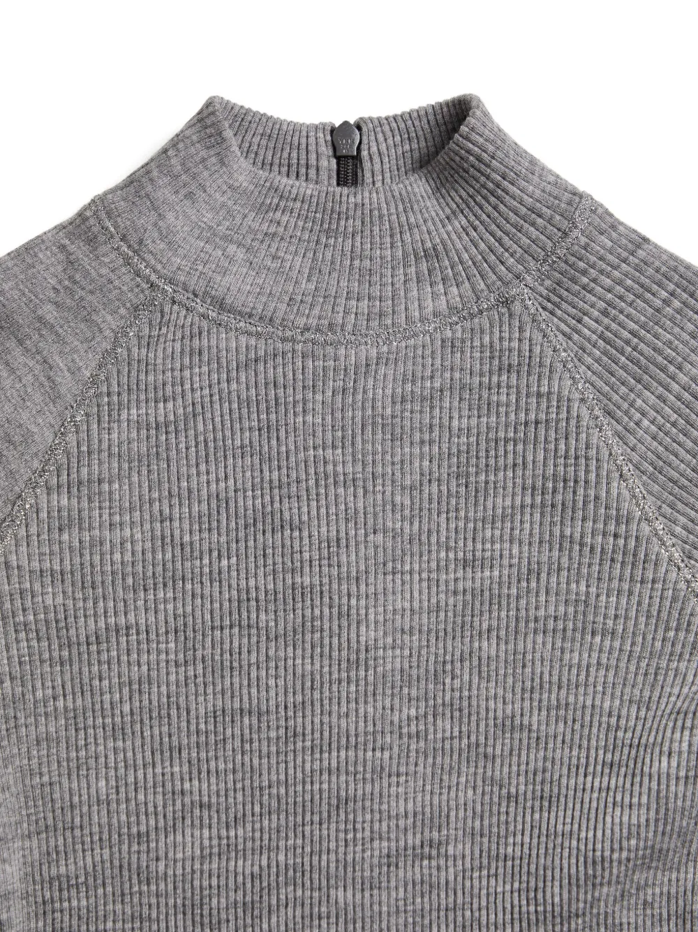 Brunello Cucinelli Kids Geribbelde top met hoge hals Grijs