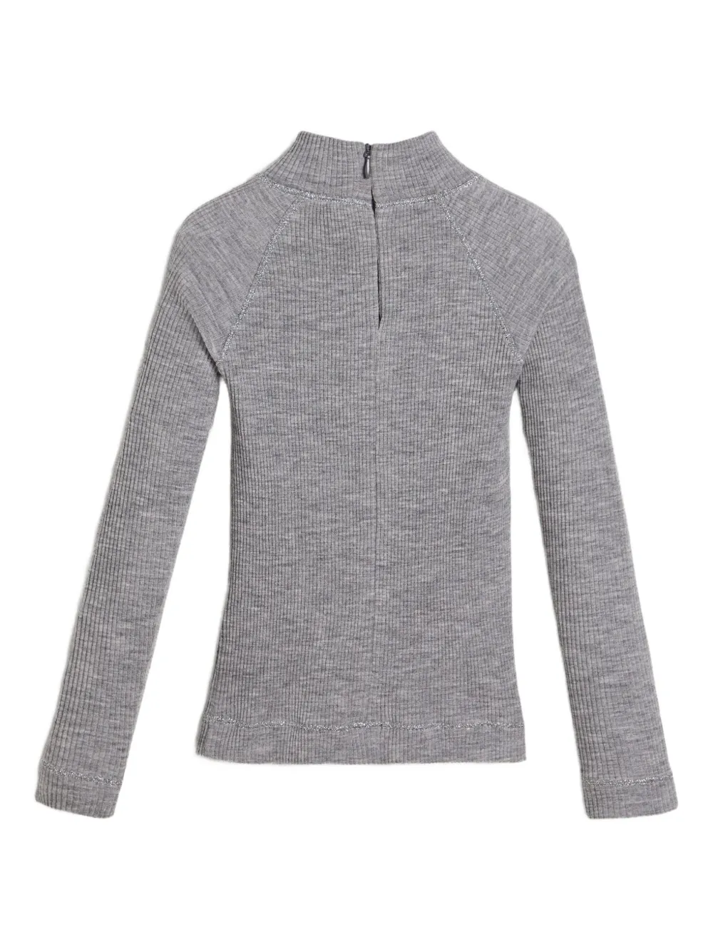 Brunello Cucinelli Kids Geribbelde top met hoge hals Grijs