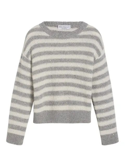 Brunello Cucinelli Kids sequin-striped sweater