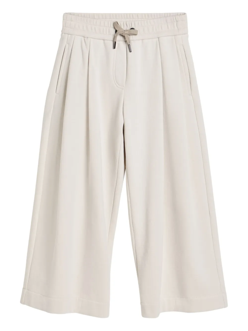 Brunello Cucinelli Kids pleated-front drawstring trousers Beige
