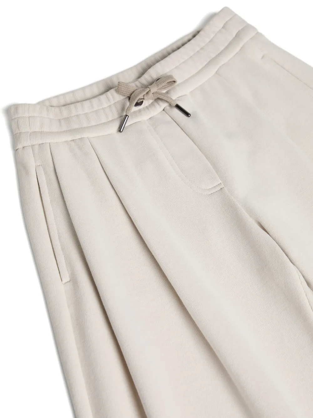 Brunello Cucinelli Kids pleated-front drawstring trousers Beige