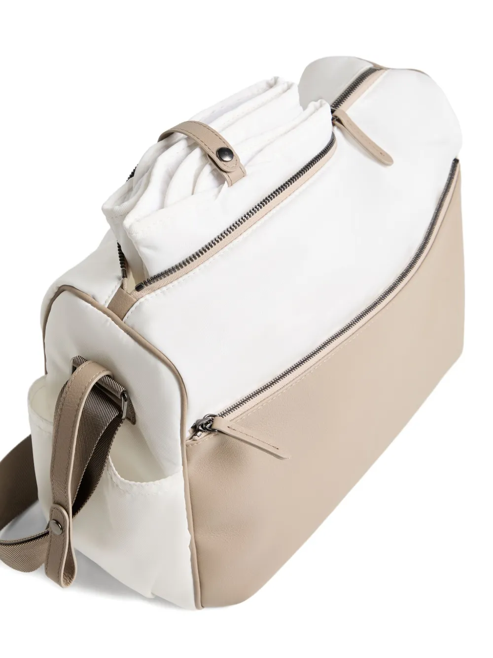 Brunello Cucinelli Kids Luiertas met verstelbaar bandje Wit