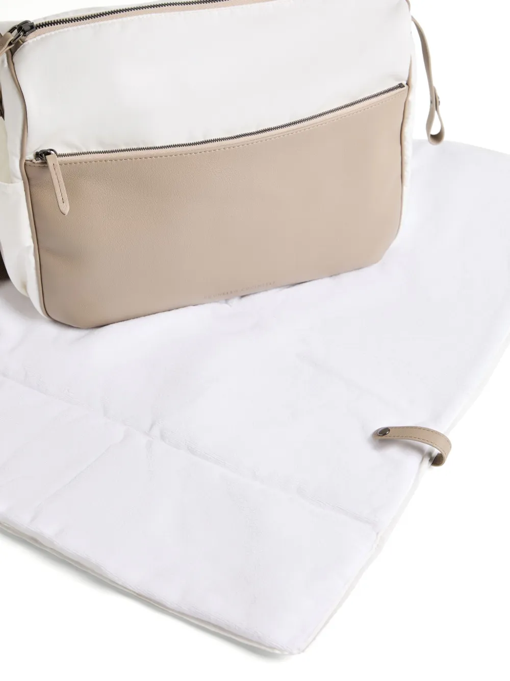Brunello Cucinelli Kids Luiertas met verstelbaar bandje Wit