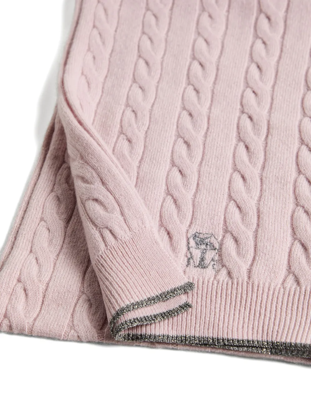 Brunello Cucinelli Kids cable-knit scarf - Roze