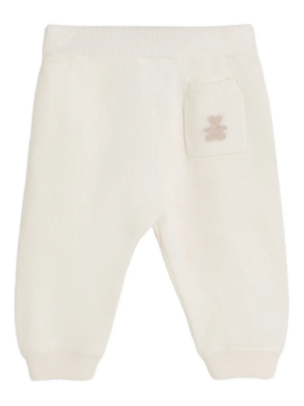 Brunello Cucinelli Kids Kasjmier broek met geborduurde beer Wit