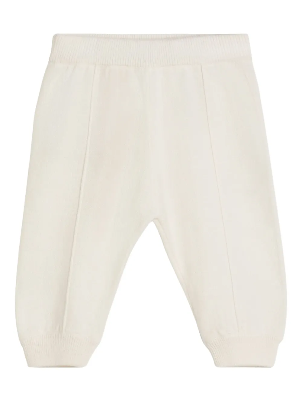 Brunello Cucinelli Kids Kasjmier broek met geborduurde beer Wit