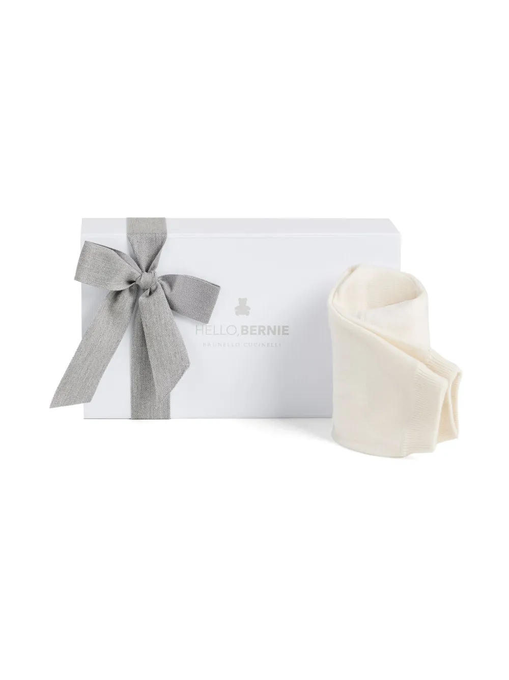 Brunello Cucinelli Kids Kasjmier broek met geborduurde beer Wit